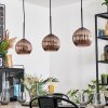 Koyoto hanging light, globe light, pendant light coppery, 3-light sources