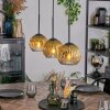 Koyoto hanging light, globe light, pendant light gold, clear, 3-light sources