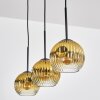 Koyoto hanging light, globe light, pendant light gold, clear, 3-light sources