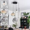 Koyoto hanging light, globe light, pendant light, Cluster pendant lamp 30 cm Amber, clear, Smoke-coloured, 3-light sources