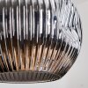 Ripoll hanging light, globe light, pendant light, Cluster pendant lamp Amber, chrome, Smoke-coloured, 3-light sources