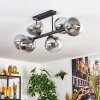 Gastor ceiling light, globe light clear, Smoke-coloured, 6-light sources
