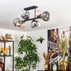 Gastor ceiling light, globe light Amber, clear, Smoke-coloured, 6-light sources