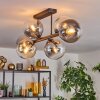 Gastor ceiling light, globe light Amber, clear, Smoke-coloured, 6-light sources
