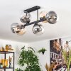 Gastor ceiling light, globe light Amber, clear, Smoke-coloured, 6-light sources