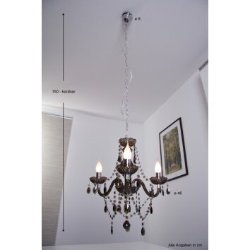 Reality chandelier black, 3-light sources
