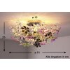 Reality lights FLOWER ceiling light colourful, chrome, 4-light sources
