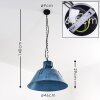 BERKELEY Pendant Light blue, black, 1-light source