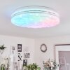 Savardeix Ceiling Light LED chrome, white, 1-light source, Remote control, Colour changer