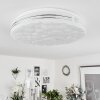 Savardeix Ceiling Light LED chrome, white, 1-light source, Remote control, Colour changer