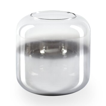 Lamp shade made of glass  Lauden replacement glass, spare part 15 cm chrome, clear, Smoke-coloured