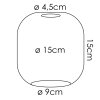 Glass lamp shade  Lauden replacement glass, spare part 15 cm chrome, Smoke-coloured