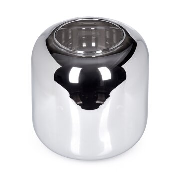 Lauden replacement glass, spare part 25 cm chrome, Smoke-coloured