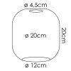 Glass lamp shade  Lauden replacement glass, spare part 20 cm clear, Smoke-coloured