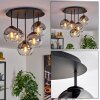 Koyoto ceiling light, globe light 45 cm clear, Smoke-coloured, 5-light sources