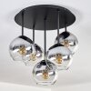 Koyoto ceiling light, globe light 45 cm clear, Smoke-coloured, 5-light sources