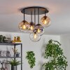 Gastor ceiling light, globe light 45 cm Amber, clear, Smoke-coloured, 5-light sources