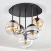 Gastor ceiling light, globe light 45 cm Amber, clear, Smoke-coloured, 5-light sources