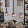 Koyoto hanging light, globe light, pendant light clear, Smoke-coloured, 3-light sources