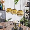 Koyoto hanging light, globe light, pendant light gold, clear, 3-light sources