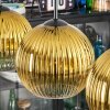 Koyoto hanging light, globe light, pendant light gold, clear, 3-light sources