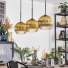Koyoto hanging light, globe light, pendant light gold, clear, 3-light sources