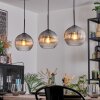 Koyoto hanging light, globe light, pendant light clear, Smoke-coloured, 3-light sources