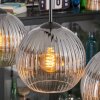 Koyoto hanging light, globe light, pendant light clear, Smoke-coloured, 3-light sources