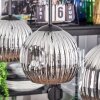 Ripoll hanging light, globe light, pendant light chrome, Smoke-coloured, 3-light sources