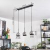 Ripoll hanging light, globe light, pendant light chrome, Smoke-coloured, 3-light sources