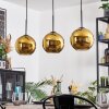 Koyoto hanging light, globe light, pendant light gold, 3-light sources
