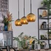 Koyoto hanging light, globe light, pendant light gold, 3-light sources
