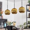 Koyoto hanging light, globe light, pendant light gold, 3-light sources