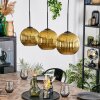 Koyoto hanging light, globe light, pendant light gold, 3-light sources
