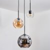 Koyoto hanging light, globe light, pendant light, Cluster pendant lamp Amber, clear, Smoke-coloured, 3-light sources