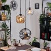 Ripoll hanging light, globe light, pendant light, Cluster pendant lamp Amber, clear, Smoke-coloured, 3-light sources