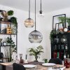 Ripoll hanging light, globe light, pendant light, Cluster pendant lamp Amber, clear, Smoke-coloured, 3-light sources