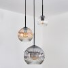 Ripoll hanging light, globe light, pendant light, Cluster pendant lamp Amber, clear, Smoke-coloured, 3-light sources