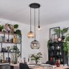 Ripoll hanging light, globe light, pendant light, Cluster pendant lamp Amber, clear, Smoke-coloured, 3-light sources