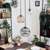 Ripoll hanging light, globe light, pendant light, Cluster pendant lamp Amber, clear, Smoke-coloured, 3-light sources