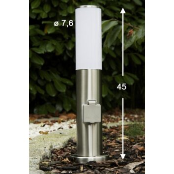Caserta pedestal light, floor lamp, path light Stainless steel color, 1-light source