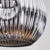 Ripoll hanging light, globe light, pendant light, Cluster pendant lamp Amber, chrome, Smoke-coloured, 3-light sources