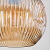 Ripoll hanging light, globe light, pendant light, Cluster pendant lamp Amber, chrome, Smoke-coloured, 3-light sources