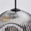 Ripoll hanging light, globe light, pendant light, Cluster pendant lamp Amber, chrome, Smoke-coloured, 3-light sources