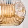 Ripoll hanging light, globe light, pendant light, Cluster pendant lamp Amber, chrome, Smoke-coloured, 3-light sources