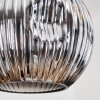 Ripoll hanging light, globe light, pendant light, Cluster pendant lamp Amber, chrome, Smoke-coloured, 3-light sources