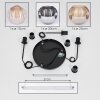 Ripoll hanging light, globe light, pendant light, Cluster pendant lamp Amber, chrome, Smoke-coloured, 3-light sources