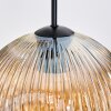 Ripoll hanging light, globe light, pendant light, Cluster pendant lamp Amber, chrome, Smoke-coloured, 3-light sources