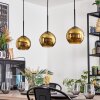 Koyoto hanging light, globe light, pendant light gold, 3-light sources