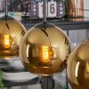 Koyoto hanging light, globe light, pendant light gold, 3-light sources
